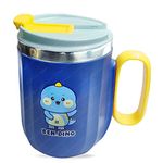 FunBlast Stainless Steel Mug with Lid for Kids, Milk Drinking Mug for Kids, Insulated Coffee Mug, Mug for Girls, Insulated Vacuum Coffee Cup, Birthday Return Gifts for Kids – 400 ML (Dino)