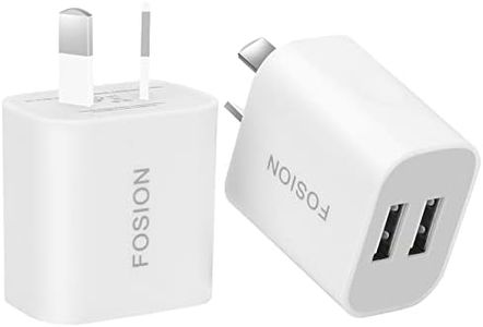 FOSION USB Wall Charger Dual Port AU Plug 2Pack 5V/2.1A USB Charger Plug Power Adapter Compatible with iPhone Xs/X / 8/8 Plus / 7 / 6S / 6S Plus, Samsung Galaxy S7/S6/S5, HTC, Kindle