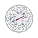 Taylor Decorative Magnetic Screen Thermometer, 5 Inch, Wireless Thermometer with Easy to Read Numbers for Patio, Pool, or Garage, Gray