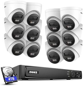 ANNKE 4K PoE Surveillance System, 16 Channel 12MP NVR with 4TB HDD and 12X 8MP Security IP Cameras, Person/Vehicle Detection, Remote Access, Colour Night Vision, CCTV Camera System for 24/7 Recording