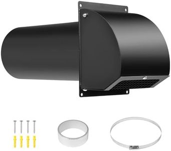 Neoaider 4 Inch Dryer Vent with Screen and Damper, Black