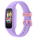 BIGGERFIVE Vigor 2 L Kids Fitness Tracker Watch for Boys Girls Ages 5-15, IP68 Waterproof, Activity Tracker, Pedometer, Heart Rate Sleep Monitor, Calorie Step Counter Watch,Lilac