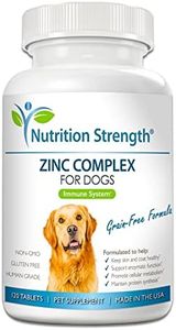 Nutrition Strength Zinc for Dogs to Support Healthy Skin & Coat, Promote Normal Growth, Balanced Immune Function & Cellular Metabolism, with Biotin, Folate, Selenium & Vitamin E, 120 Chewable Tablets