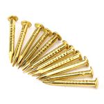 Brass Nail, 100Pcs Brass Tacks Round Head Gold Nails Brass Wall Pins 10mm/15mm/18mm/22mm for Wood, for Hanging Picture Frame Mirror(15mm Long)