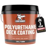 Liquid Rubber Smooth Polyurethane Deck Coating - Solar Protection Deck Sealant, Non-Toxic Multi-Surface Waterproofing Membrane, Easy to Apply, Stone Gray, 1 Gallon