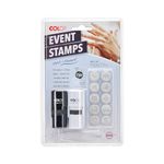 COLOP Printer R17 Event Hand Stamp Set with UV Ink, Special Event Supplies, Multiple Designs, Self-Inking, 10 Designs, 2 Stamps