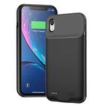 Battery Case for iPhone XR, Full Encircle 7000mAh Ultra-Slim Rechargeable Smart Portable Charging Cover Extended Battery Pack Compatible with iPhone XR (6.1 inch) Charger Case Support Carplay-Black