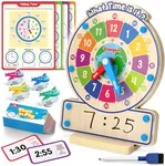 Coogam Wooden Clock Teaching Time T