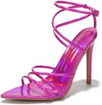 Cape Robbin Nabil Sexy Strappy Stiletto Heels for Women - Strappy Pointy Open Toe Womens Pink High Heels - Elegant Women Dress Shoes - Women's Heeled Sandals - Pink Size 6