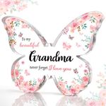 GiftyTrove Gifts for Grandma, Best Grandma Birthday Gift Ideas - 5x3.8x0.5 Inch Butterfly-Shaped Acrylic Plaque Keepsake - Mothers Day Gift, Christmas Gift, Grandparent Day Gift