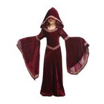 BJU Girls Medieval Princess Costume Renaissance Costume Kids Hooded Robe Dress Halloween Cosplay