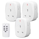 HBN Wireless Remote Control Plug Sockets, 13A/3120W Remote Control Sockets for Christmas Light,Wireless Remote Light Switch with 30m/100ft Operating Range,3 Pack Sockets and 1 Remote