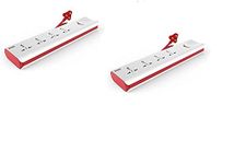 GM 3060 E-Book Power Strip, Extension Cord,Pack of 2, Spike Guard,Fire Retardant Protection,Thermal Trip, Overload Protection, Childsafety Shutter, LED Indicator,2M Cord Length,4 International Sockets