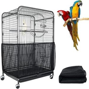 ASOCEA Extra Large Bird Cage Seed Catcher Guard Universal Birdcage Cover Nylon Mesh Net for Parrot Parakeet Macaw Lovebird African Grey