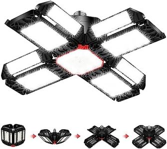 Rafow 200W LED Garage Light 1 Pack - 20000LM 6500K Deformable Ceiling Lighting Fixture with 12 Adjustable Panels - E26/E27 Bay Light for Garage | Basement | Shop | Workshop | Barn | Warehouse