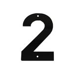 House Number Sign 6 Inch (15 cm) Large Modern Acrylic Plastic Door Numbers, Thick Signage Plaque Self-adhesive & Screws Street Home Address Number Mailbox Numbers, Black [Number 2]