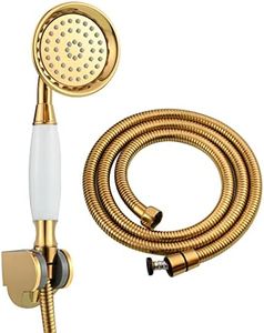 CIENCIA Set Telefoni Doccia in Ottone Soffione Doccia Oro Doccia a Mano Alta Pressione Soffione per Doccia con Tubo, BS126F
