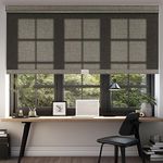 Boolegon Light Filtering Roller Shades for Windows,Cordless,Linen Fabric,Roller Blinds,Thermal Insulated Fabric UV Protection,for Home,Door,Bedroom,Office,Light Filtering-Light Brown,Custom Size