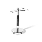 FOREST HILL Ashford Stand Premium Stainless Steel Shaving Brush & Razor Stand, Organize & Showcase Your Razor & Brush Holder in Style, Non Slip Base, Safety Shaver Organizer For Shower Room & Bathroom