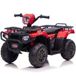 Voltz Toys Ride-on ATV for Kids, 12V Quad 4 Wheeler Electric Car for Kids 37 to 95 Months, Battery Powered Vehicle with LED Lights and Music for Boys Girls (Red)