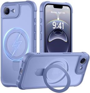 MOCCA Design for iPhone 16e Case with Magnetic Invisible Stand [Full Camera Protection] [Compatible with Magsafe] Military Drop Shockproof Translucent Matte Phone Case Cover 6.1",Lavender Grey