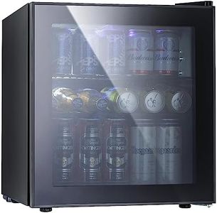 Antarctic Star 1.6cu.ft Wine Cooler/Cabinet Beverage Refigerator Small Wine Cellar Soda Beer Counter Top Bar Fridge Quiet Operation Compressor Freestanding Door Black Glass
