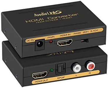 avedio links 4K HDMI Audio Extractor Splitter, 1080P HDMI to HDMI Audio Converter + Optical Toslink SPDIF + L/R Stereo Analog Audio, HDMI Audio Adapter for Fire Stick, Blu-Ray Player (4K 30Hz Black)