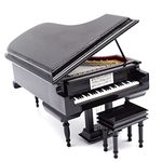 Mylifestyle Piano Music Box with Bench and Black Case Musical Boxes Gift for Christmas/Birthday/Valentine's Day, Melody Castle in The Sky