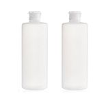 2PCS Empty Refillable Plastic Clear Soft Tube Squeeze Bottle Jars with Flip Cover Cosmetic Makeup Packing Storage Holder Containers for Toner Lotion Shower Gel Shampoo (400ml/14oz)