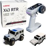 LDARC 1:43 Scale Mini RC Crawler RTR RC Rock Truck 4x4 2.4GHZ Hobby Grade Remote Control Car Model Vehicle RC Buggy, Comes with a DIY Replaceable Body Shell(Grey)