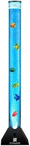 Straame 90cm Colour Changing LED Light Bubble Fish Mood Lamp with Colourful Artificial Tropical Fishes, Sensory Relaxing Atmosphere Mood Light (90 cm, Black)