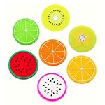 Samantha 7Pcs Colorful Fruit Silicone Coasters, Non-Slip Insulation Mat for Hot or Cold Beverages