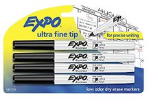 Expo Low Odor Ultra Fine Dry Erase Markers, 4 Black Markers