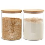 Glass Food Storage Container with Bamboo Lid (100 oz, 2 Piece Set)