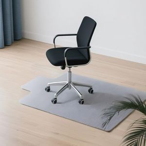 WEKUBA Office Chair Mat for Hardwood, 120 X 90 Cm Office Chair Mat for Carpet, Anti-Slip Chair Mat, Non-Slip TPR Rubber Backing Protector Chair Mat for Hardwood Floor, 4.5mm Thickness, Gray