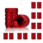 AIEX 12pcs Valve Stem Cap, Aluminum Valve Stem Caps Air-Proof Tire Caps Tire Valve Caps Tire Stem Valve Cap Tires Air Caps Cover Valve Stem Covers for Cars SUV Trucks Motorcycles Bicycles (Red)