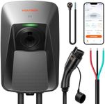WOLFBOX Level 2 ev Charger 50 Amp J1772,Hardwired ev Charger Level 2 with NEMA 14-50 Plug 25ft Cable,Smart APP&RFID Card Control,240V Electric Vehicle Charging Station for Electric Automobile(WE50)