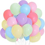 Bealif Pastel Rainbow Balloons, 30 Pcs Balloon Pack 12 Inch Macaron Multicolored Balloons, Assorted Color Latex Balloons for Boys Girls Women Rainbow Birthday Party Wedding Baby Shower Decoration