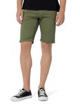 Louis Philippe Men Olive Solid Shorts
