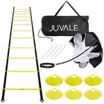 Juvale Agility Training Equipment with Ladder, 6 Disc Cones, Resistance Parachute for Speed Training, Football, Workout, Footwork