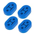 TSUGAMI Car Exhaust Hanger, 4PCS Rubber Insulator Bushing Mount, 2 Holes 0.47 Inch (12mm), Auto Muffler Shock Absorbent Bracket Mount, High-Density Tailpipe Damping Hanger, Universal Fit (Blue)