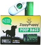 240 Dog Poop Bags 100% Leak-Tear Proof. ZippyPuppy Bags are EPI TDPA Certified, Unscented, Easy to Open even in Winter. Feminine hygiene, Diaper disposable bags. We donate 1% to Charity.