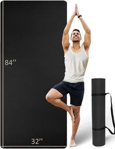 Extra Long & Wide Thick Yoga Mat for Tall Men & Women, 84'' x 32'' x 7mm Oversized Yoga Mat Double-Sided Non Slip, Pro TPE Yoga Mats with Strap