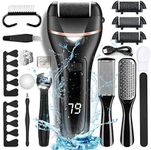 Electric Callus Remover for Feet with Rechargeable Waterproof 19 in 1 Professional Pedicure Kit,Foot Care Tools Wet & Dry Foot File For Dead Skin&Cracked Heel or Rough Hand With 3 Roller Heads 2 Speed