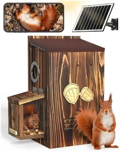 LuminiCam Squirrel Box with Camera Solar Powered,with Feeder