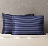 Trident Feather Tales Pillow Cover Set, Standard Size, 100% Cotton,144 Thread Count, Pillow Cover Set of 2 Cotton, Cotton Printed Pillow Covers - Modern Indigo