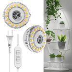 SANSI LED Puck Grow Light, 10W (150 Watt Equiv) Full Spectrum 2-Head Lamp for Plants with Ceramic Tech, Hanging Lights with ON/Off Switch for Plant Shelf Greenhouse Hydroponic