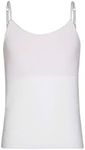 Bleum Camisole Girls Undershirt Tank Top | Ultra-Soft Cami Top with Built-in Shelf Bra & Adjustable Straps | Minimal Seams, Tag-Free Comfort | Makes a Great Undershirt White
