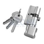 Ozone OMC-22-K2N-N-60 Steel One Side Key and One Side Knob 60mm Cylinders Lock with Normal Key (Silver)