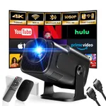 [Built-in App] Mini Projector 2025 Upgraded Dual Control 1980x1080P 4K Support Portable Video Projector WiFi 6 BT5.2 270° Keystone HDMI/TV Stick/Smartphone/USB/PS5/Laptop with HDMI Cable & Mouse